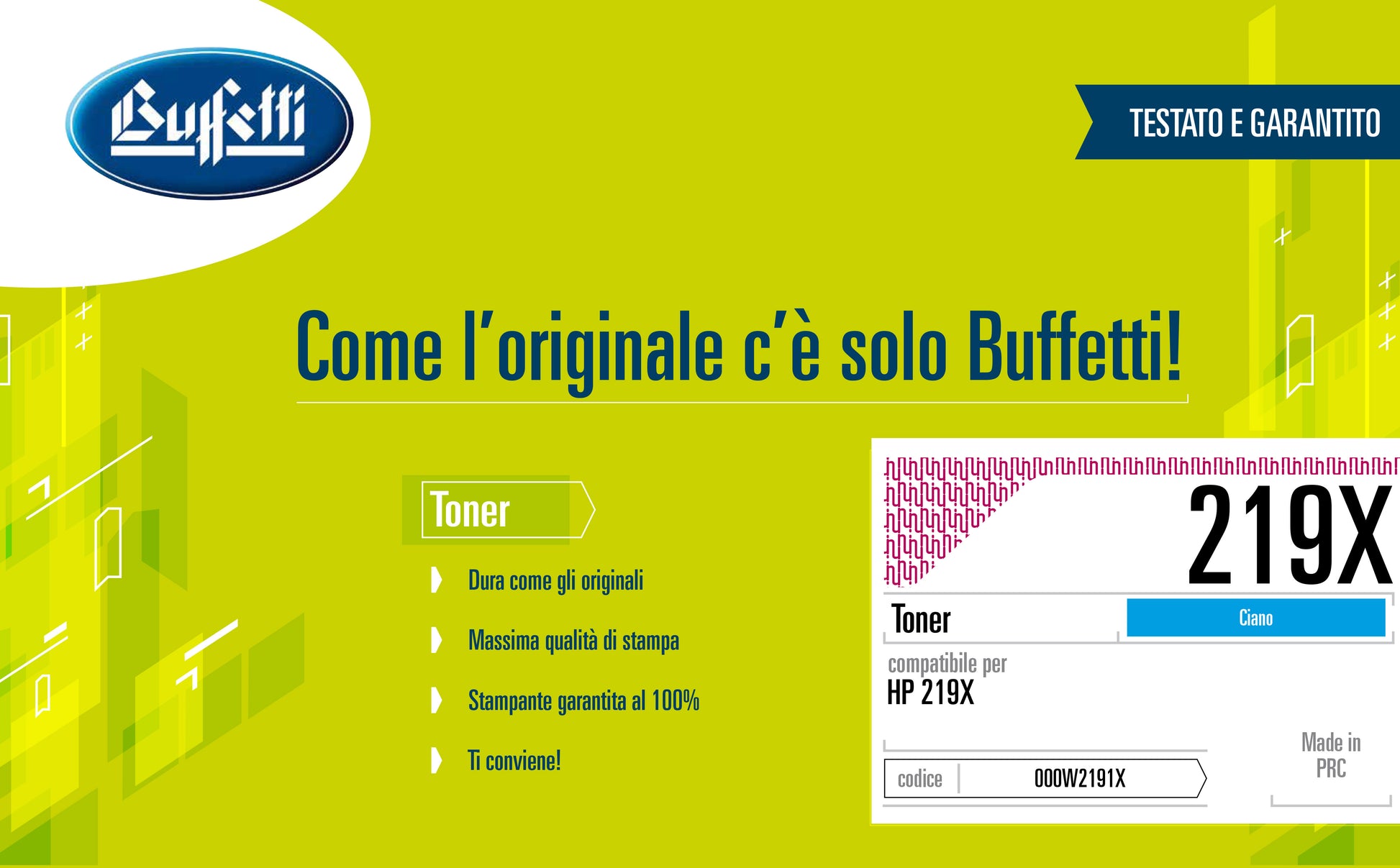 Toner HP - Compatibile 219X W2191X - Ciano - 2.500 pag