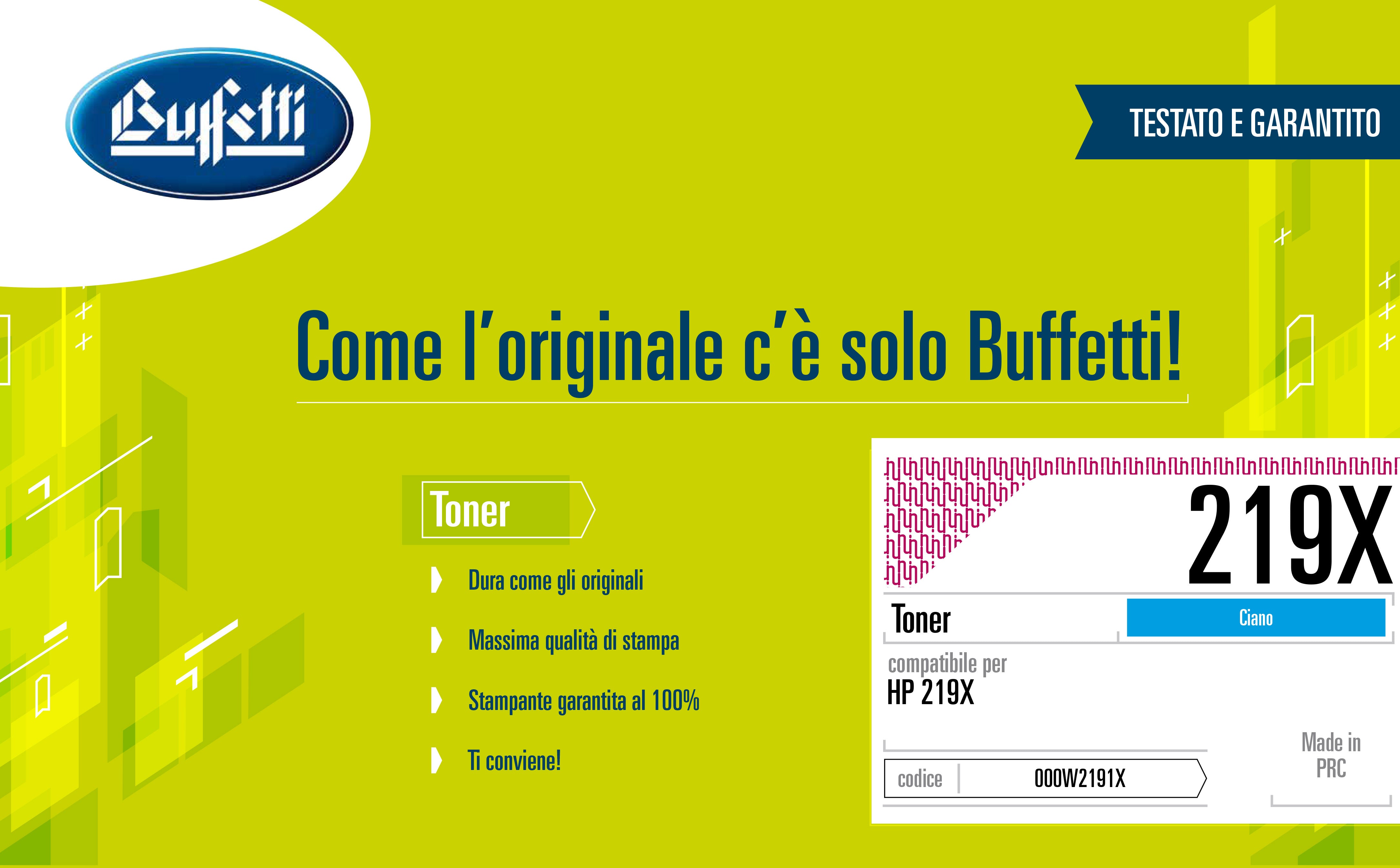 Toner HP - Compatibile 219X W2191X - Ciano - 2.500 pag