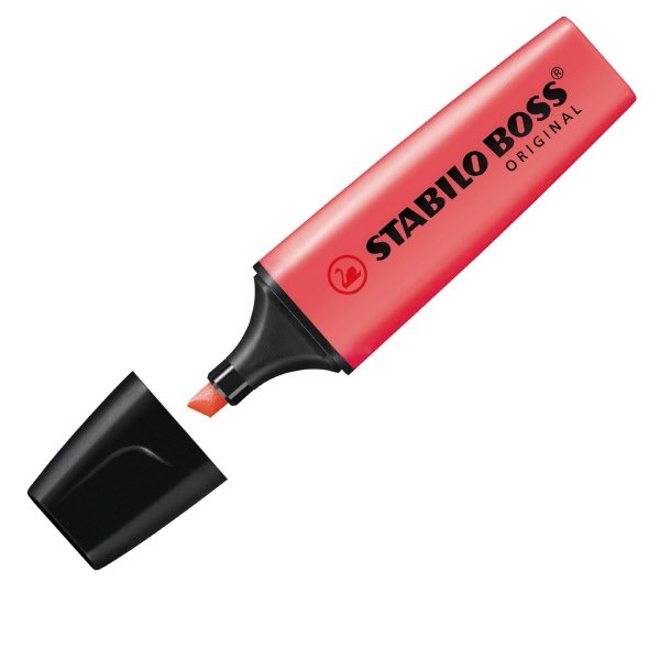 Evidenziatore Stabilo Boss Original - rosso - Tratto 2-5 mm - Punta a scalpello