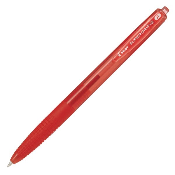 Penna a sfera a scatto Supergrip-G - rosso - Tratto fine
