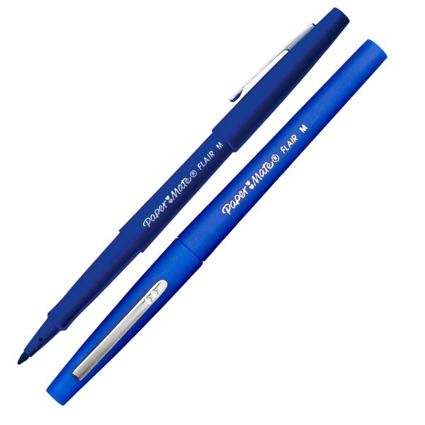 Penna con punta sintetica Nylon - blu - Tratto medio