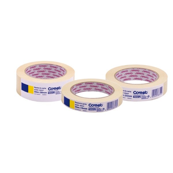 Nastro adesivo in carta Comet - 25 mm x 50 m - beige