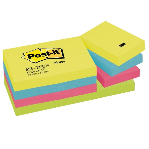 Foglietti Post-it Note Energy - 38x51 mm - neon arcobaleno