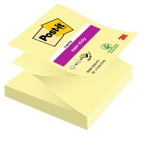 Foglietti Post-it Z-Note Super Sticky - 76x76 mm - Giallo Canary