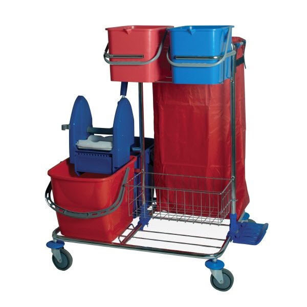 Carrello pulizia 2 secchi