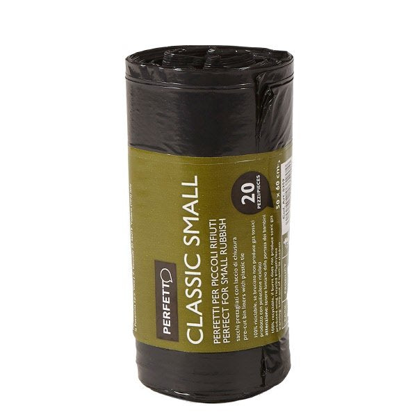 Conf. 20 sacchi per rifiuti colore nero - 30 litri - F.to 50x60 cm