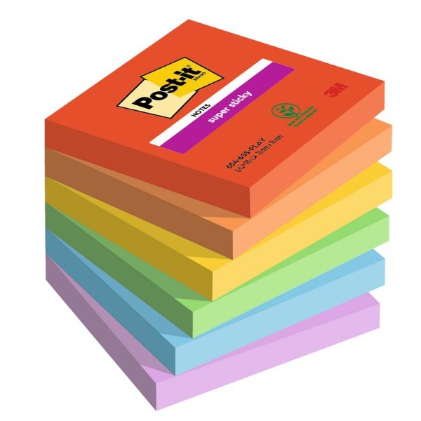Blocchetti Post-it® Note Super Sticky - 76x76 mm - Play Palyful