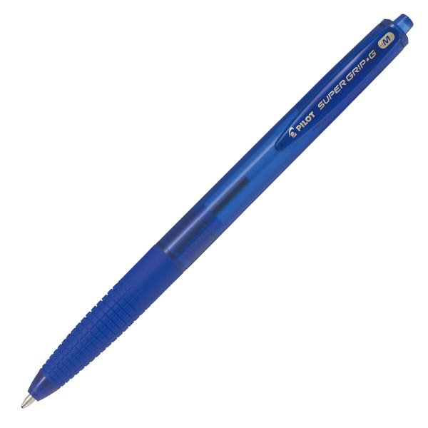 Penna a sfera a scatto Supergrip-G - blu - Tratto medio