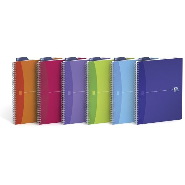Blocco notes spiralato My Colors Oxford - A4 - quadretti 5 mm con margine- 90 fogli