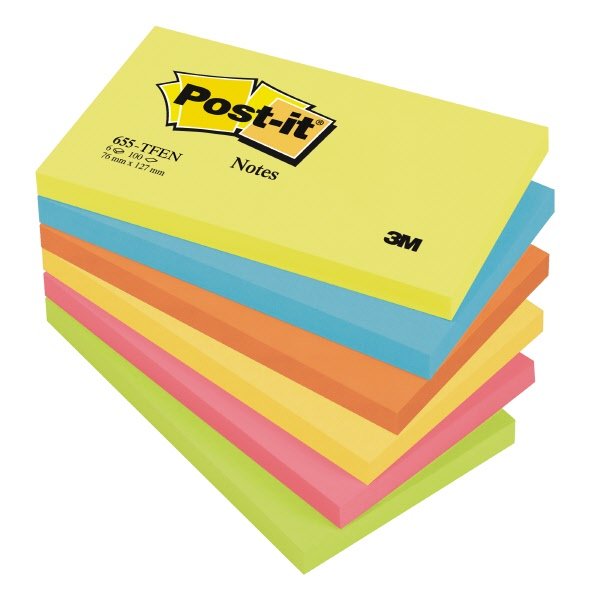 Foglietti Post-it Note Energy - 76x127 mm - neon arcobaleno