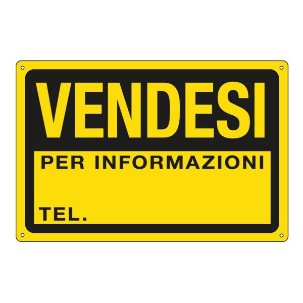 Cartello in alluminio Vendesi (in materiale PPL) - F.to: 30x20 cm