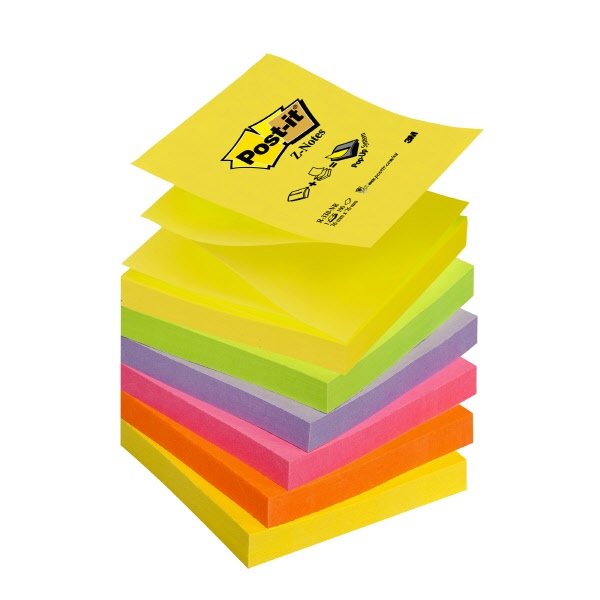 Foglietti Post-it Z-Note Super Sticky - 76x76 mm - Neon