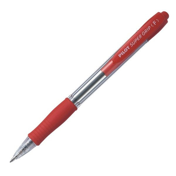 Penna a sfera a scatto Supergrip - rosso- Tratto fine