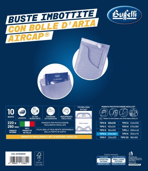 Buste imbottite in carta avana - Formato interno 22x26 cm