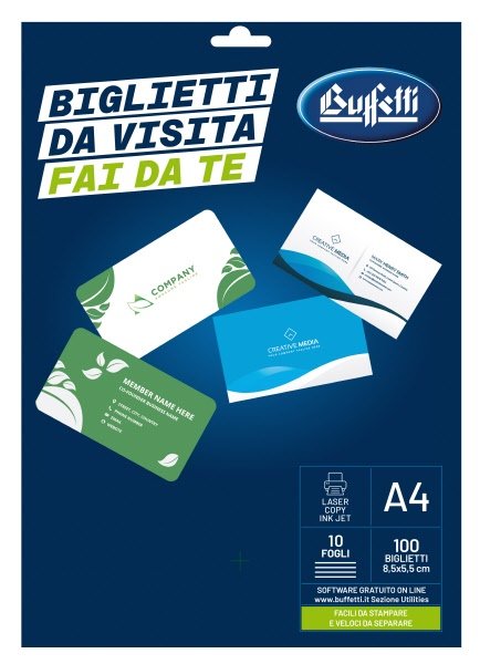 Biglietti da visita Premium - angoli vivi microperforato - bianco 250 g