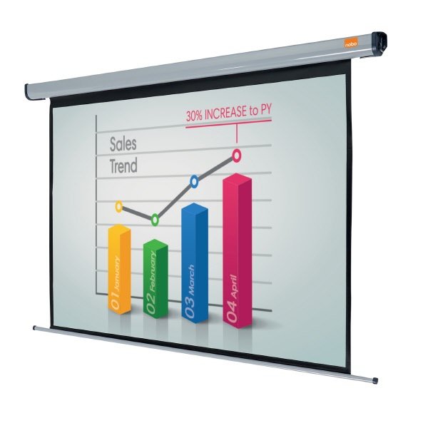 Schermo elettrico per proiezione a parete - Plug & Play - 120 x 160 cm - diagonale 200 cm