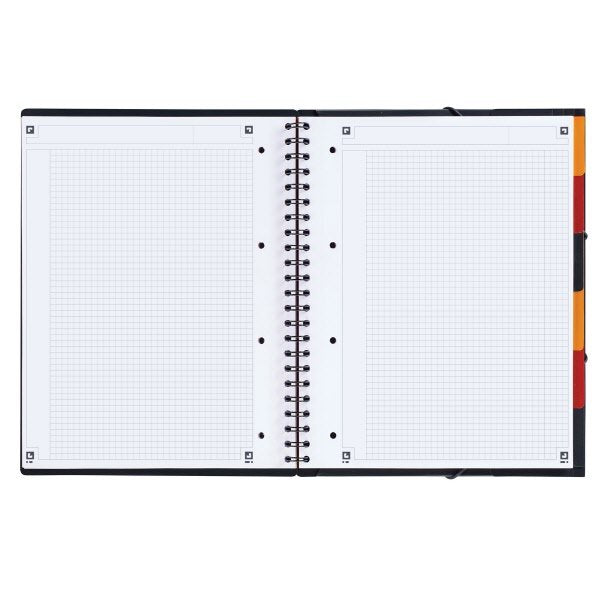 Blocco notes spiralato Organiser Book Oxford - A4+ - quadretti 5 mm con margine - 80 fogli
