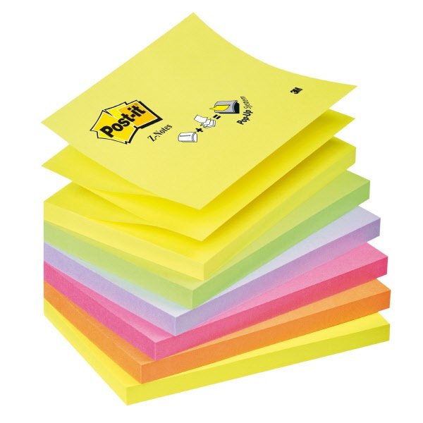 Foglietti Post-it Z-Note Super Sticky - 76x127 mm - Neon