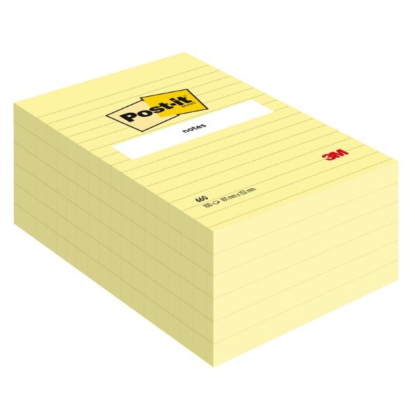 Foglietti Post-it Note a righe - 102x152 mm - Giallo Canary