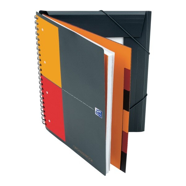 Blocco notes spiralato Organiser Book Oxford - A4+ - quadretti 5 mm con margine - 80 fogli