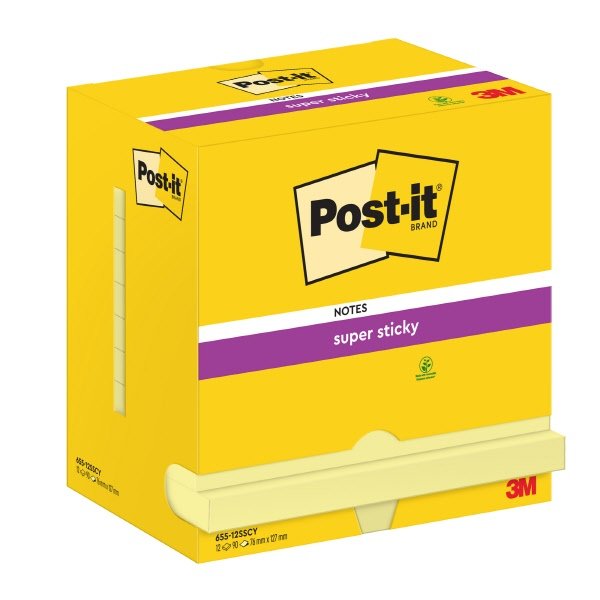 Foglietti Post-it Super Sticky - 76x127 mm - Giallo Canary