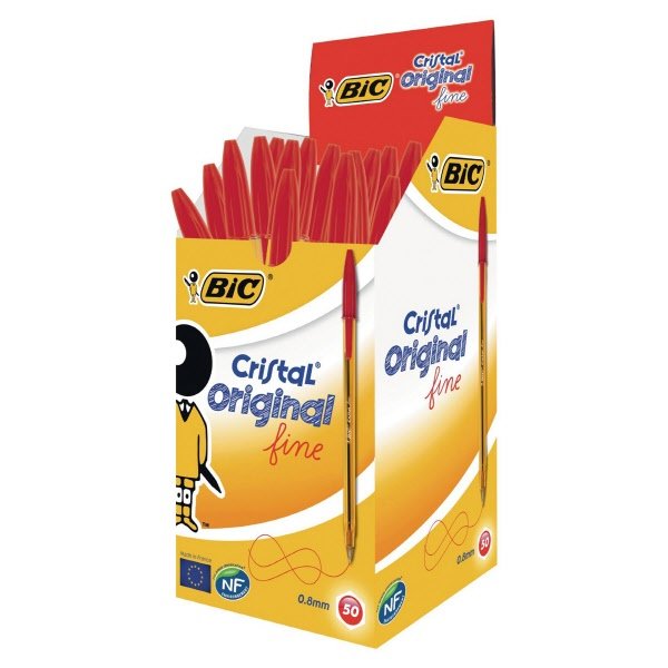 Penna a sfera Cristal® - rosso - Tratto fine