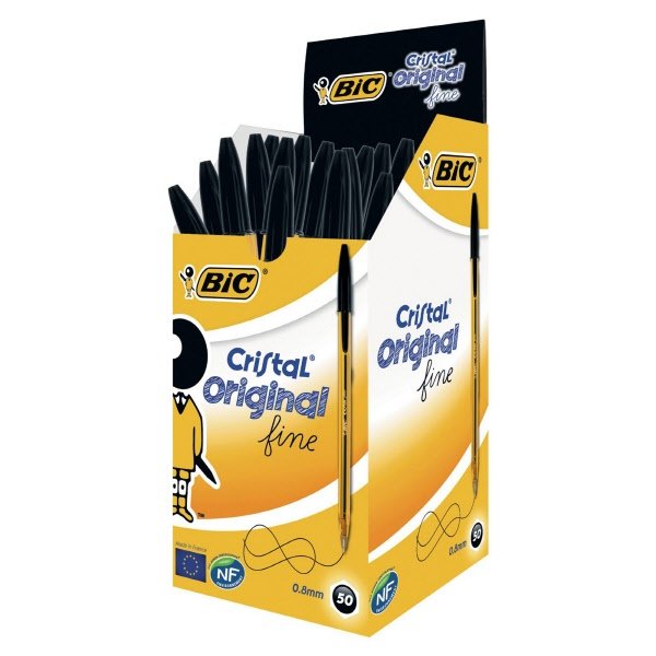 Penna a sfera Cristal® - nero - Tratto fine