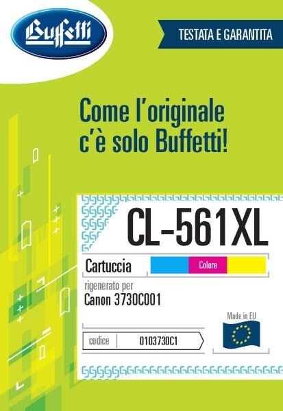Canon Cartuccia ink jet - Compatibile Rigenerato CL-561XL 3730C001 - Nero - 300 pag