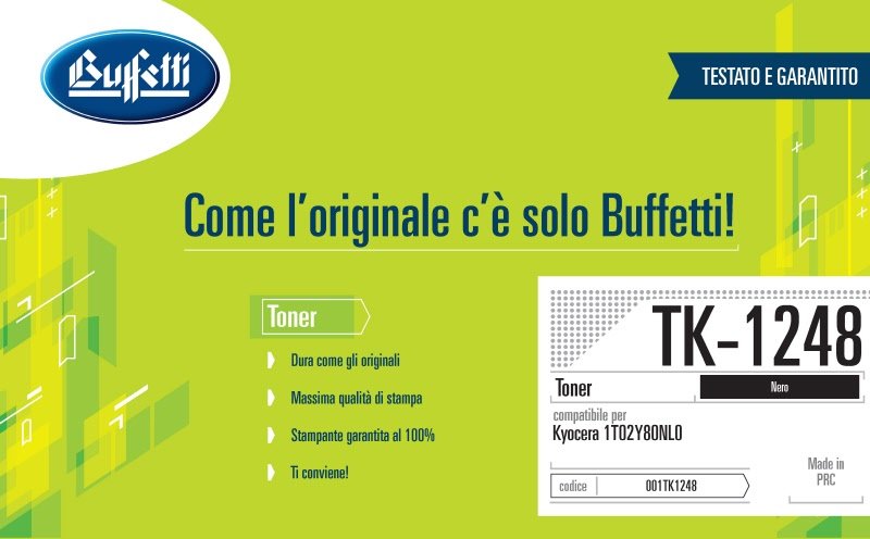 Kyocera Toner - Compatibile TK-1248 1T02Y80NL0 - Nero - 1.500 pag
