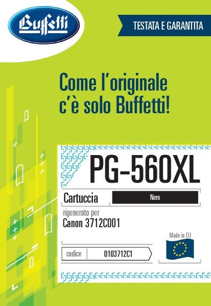 Canon Cartuccia ink jet - Compatibile Rigenerato PG-560XL 3712C001 - Nero - 400 pag