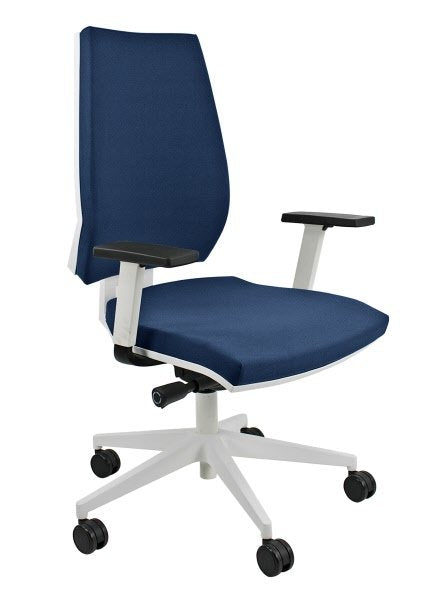 Sedia operativa Princess - struttura bianca rivest. tridimensionale blu oceano