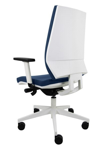 Sedia operativa Princess - struttura bianca rivest. tridimensionale blu oceano