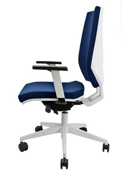 Sedia operativa Princess - struttura bianca rivest. tridimensionale blu oceano