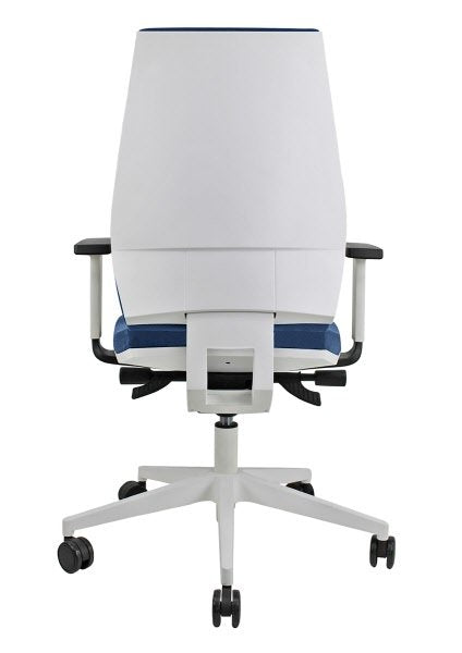 Sedia operativa Princess - struttura bianca rivest. tridimensionale blu oceano
