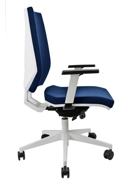 Sedia operativa Princess - struttura bianca rivest. tridimensionale blu oceano