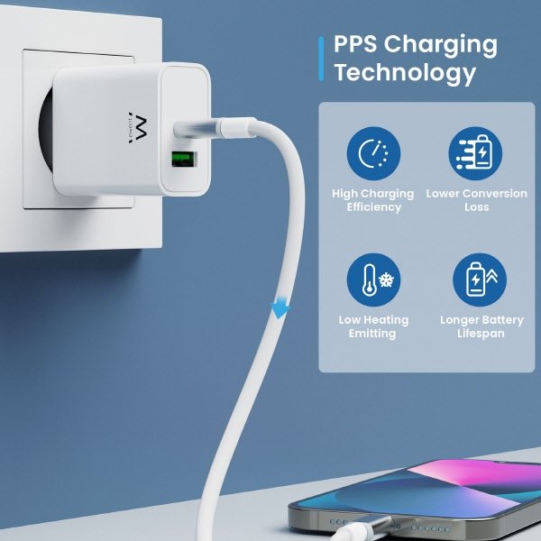Caricatore universale - 30W - 1 USB-A + 1 USB-C
