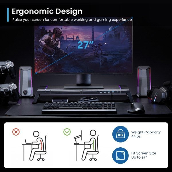 Supporto per monitori con illuminazione RGB