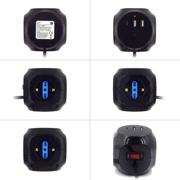 Multipresa a cubo - nero