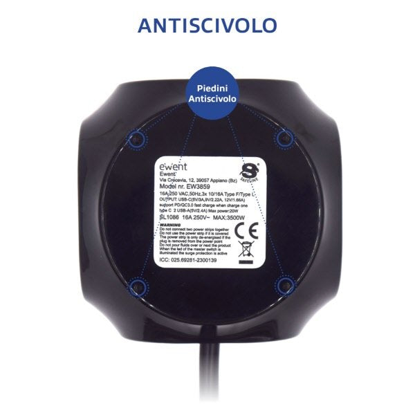 Multipresa a cubo - nero
