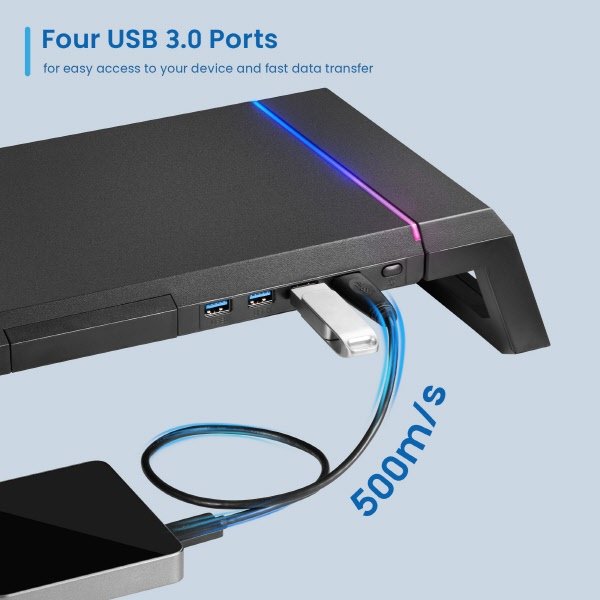 Supporto per monitori con illuminazione RGB