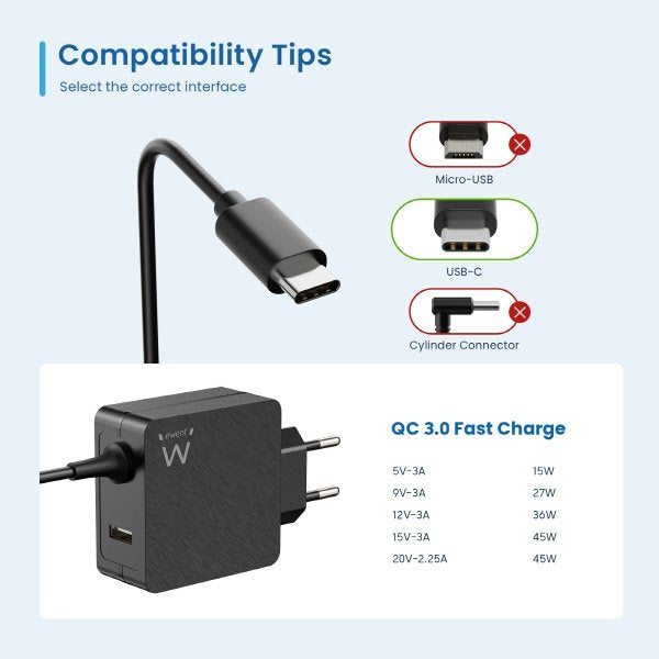 Caricabatterie per notebook - 45W