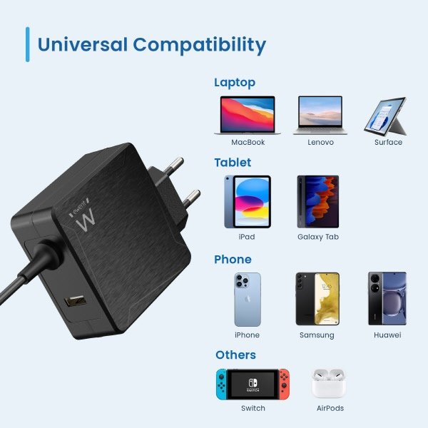 Caricabatterie per notebook - 65W