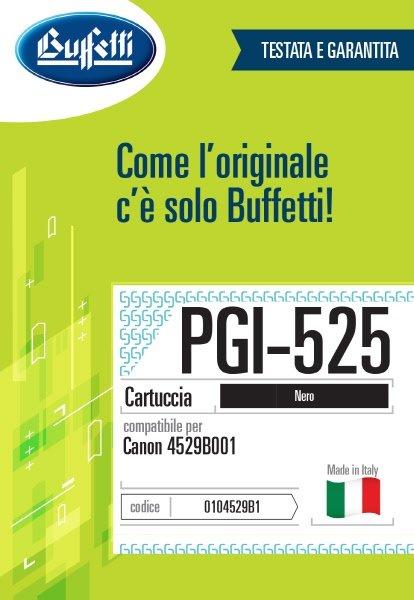 Canon Cartuccia ink jet - Compatibile PGI-525 4529B001 - Nero - 340 pag