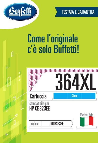 Cartuccia ink jet HP - Compatibile 364XL CB323EE - Ciano - 850 pag
