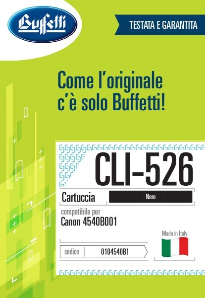 Canon Cartuccia ink jet - Compatibile CLI-526 4540B001 - Nero - 3.500 pag