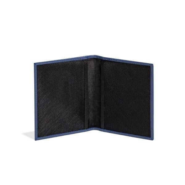 Porta card bi-fold Samuel - blu lapis