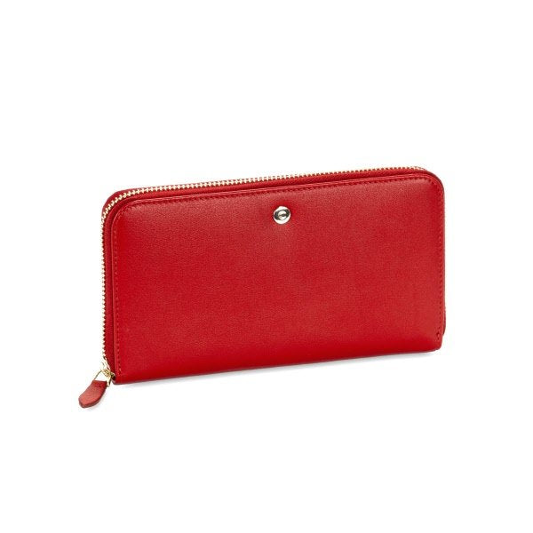 Portafoglio con zip Martha - rosso scarlatto