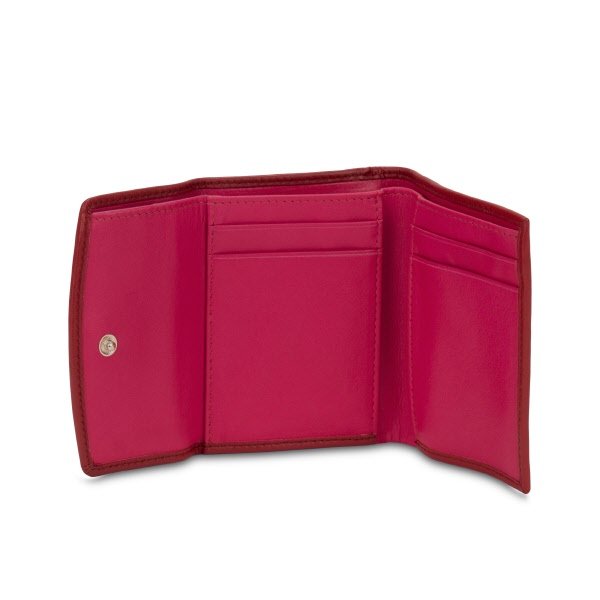 Portafoglio Meryem - rosso scarlatto - interno fucsia
