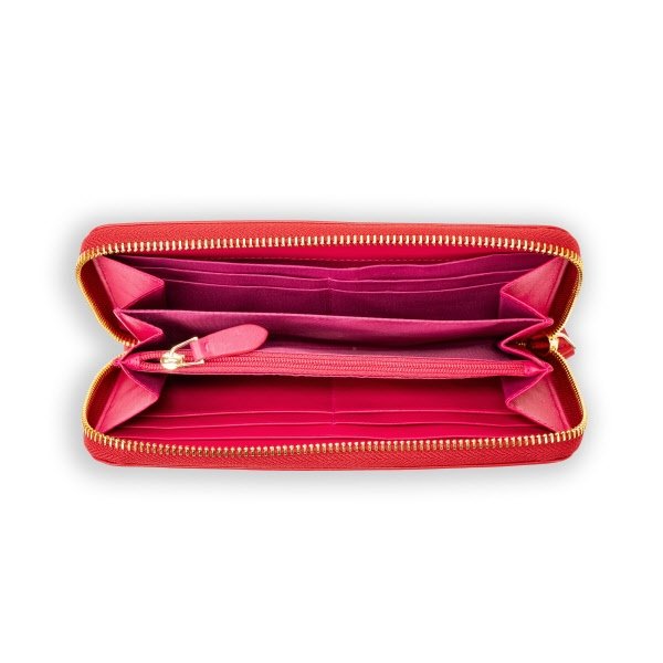 Portafoglio con zip Martha - rosso scarlatto