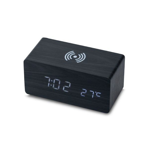Sveglia led sound control 15X7X7 Cm + caricatore wireless - nero